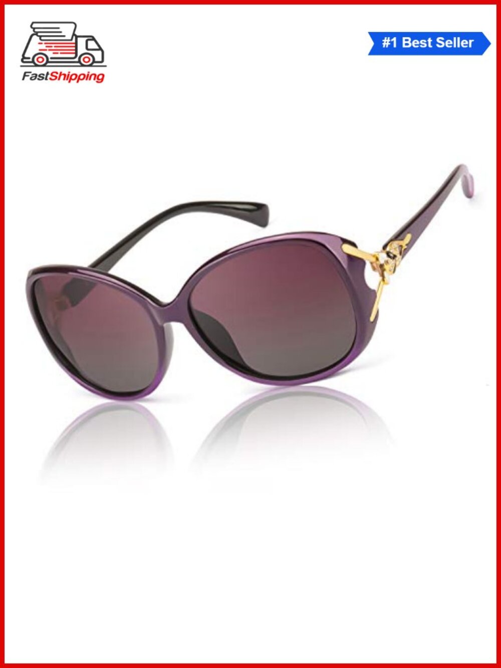 ✨ Oversized Polarized Sunglasses for Women Retro Oval Full Coverage UV400